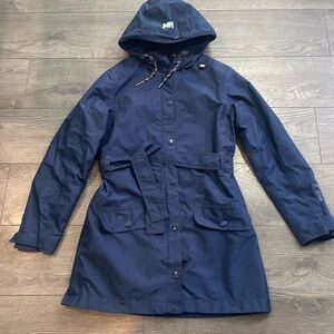 Helly Hansen Navy Hooded Trench Coat